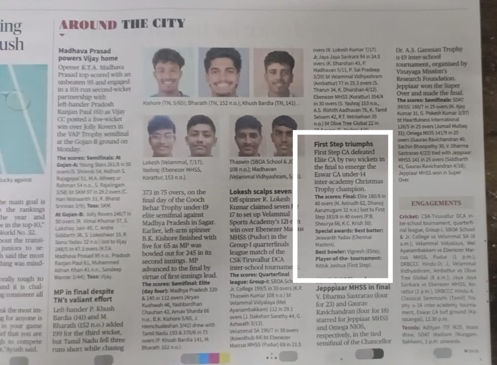 BN Cricket Academy Chennai - Practice Session